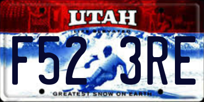 UT license plate F523RE