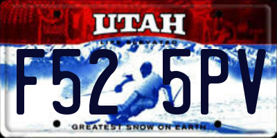 UT license plate F525PV