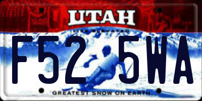 UT license plate F525WA