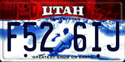 UT license plate F526IJ