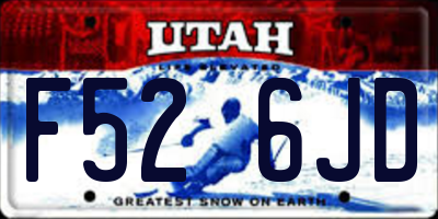 UT license plate F526JD