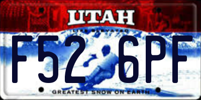 UT license plate F526PF