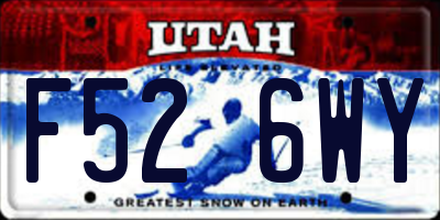 UT license plate F526WY