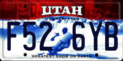 UT license plate F526YB