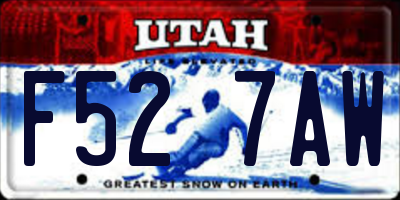 UT license plate F527AW