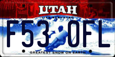 UT license plate F530FL