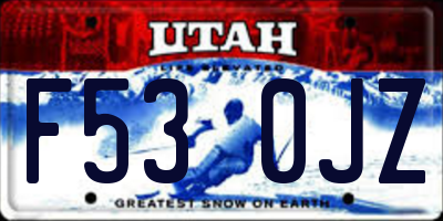 UT license plate F530JZ