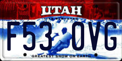 UT license plate F530VG