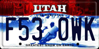 UT license plate F530WK
