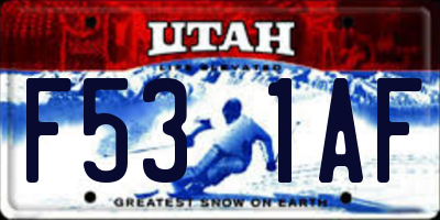 UT license plate F531AF