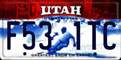 UT license plate F531TC