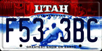 UT license plate F533BC
