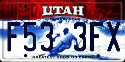 UT license plate F533FX