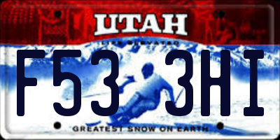 UT license plate F533HI