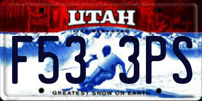 UT license plate F533PS