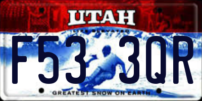 UT license plate F533QR