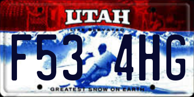 UT license plate F534HG