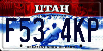 UT license plate F534KP