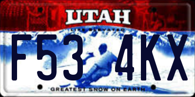 UT license plate F534KX