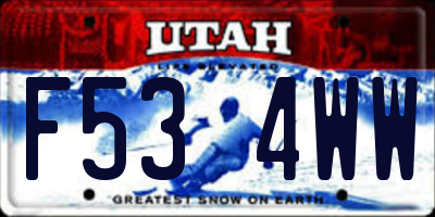 UT license plate F534WW