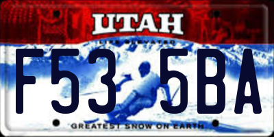 UT license plate F535BA