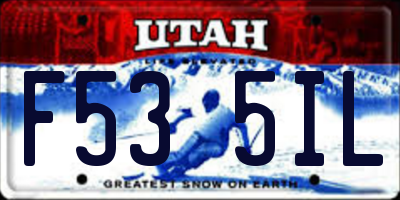 UT license plate F535IL