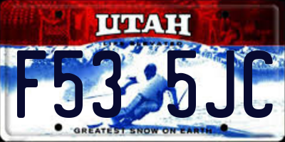 UT license plate F535JC