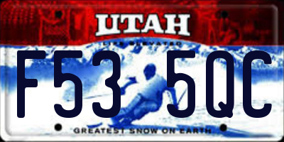 UT license plate F535QC