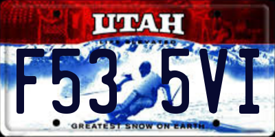 UT license plate F535VI