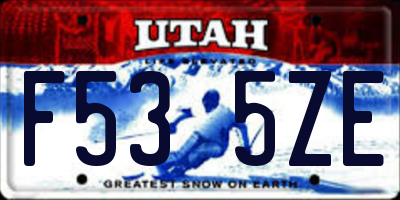 UT license plate F535ZE