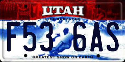 UT license plate F536AS