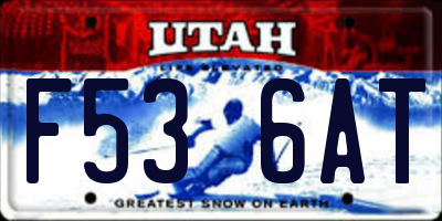 UT license plate F536AT