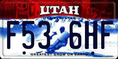 UT license plate F536HF