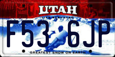 UT license plate F536JP
