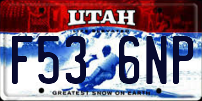 UT license plate F536NP