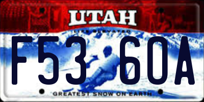 UT license plate F536OA