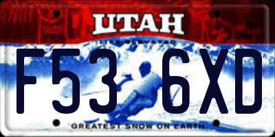 UT license plate F536XD