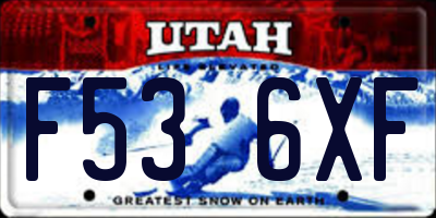 UT license plate F536XF