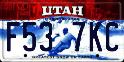 UT license plate F537KC
