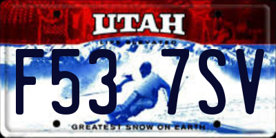 UT license plate F537SV