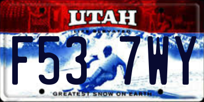UT license plate F537WY