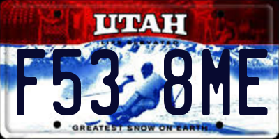 UT license plate F538ME