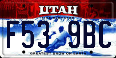 UT license plate F539BC