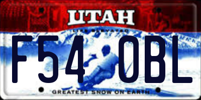 UT license plate F540BL