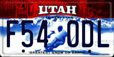 UT license plate F540DL
