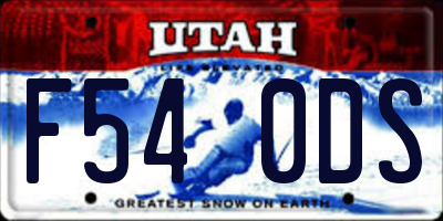 UT license plate F540DS