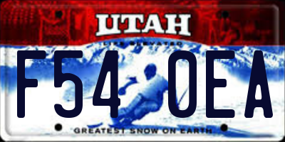 UT license plate F540EA