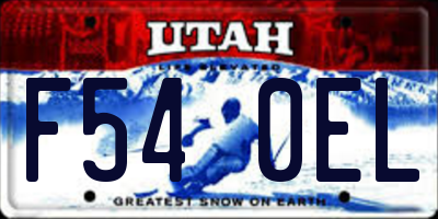 UT license plate F540EL