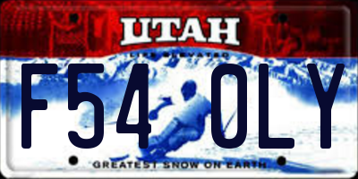 UT license plate F540LY