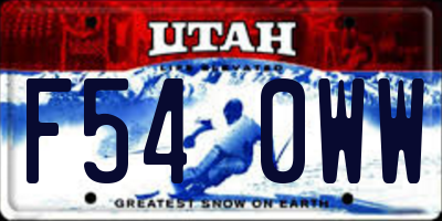 UT license plate F540WW